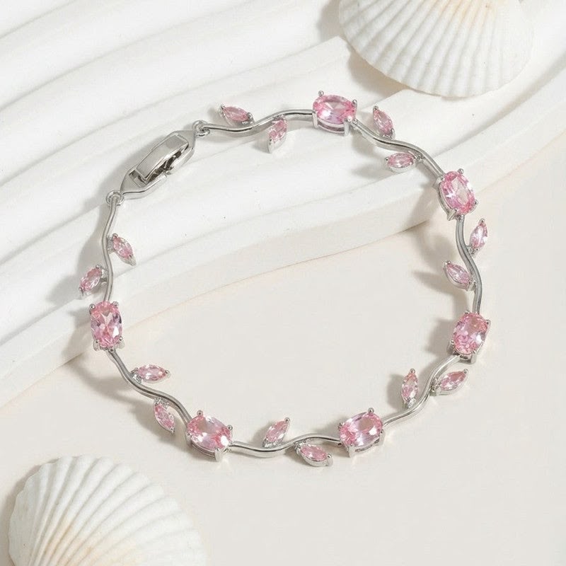 PINK CUBIC [TULIP ] BRACELET ANTI TARNISH