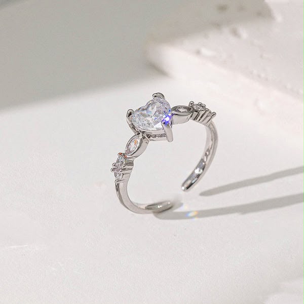 Luxury Silver Plated Crystal Ring | Anti Tarnish | Minimalist Statement Ring
